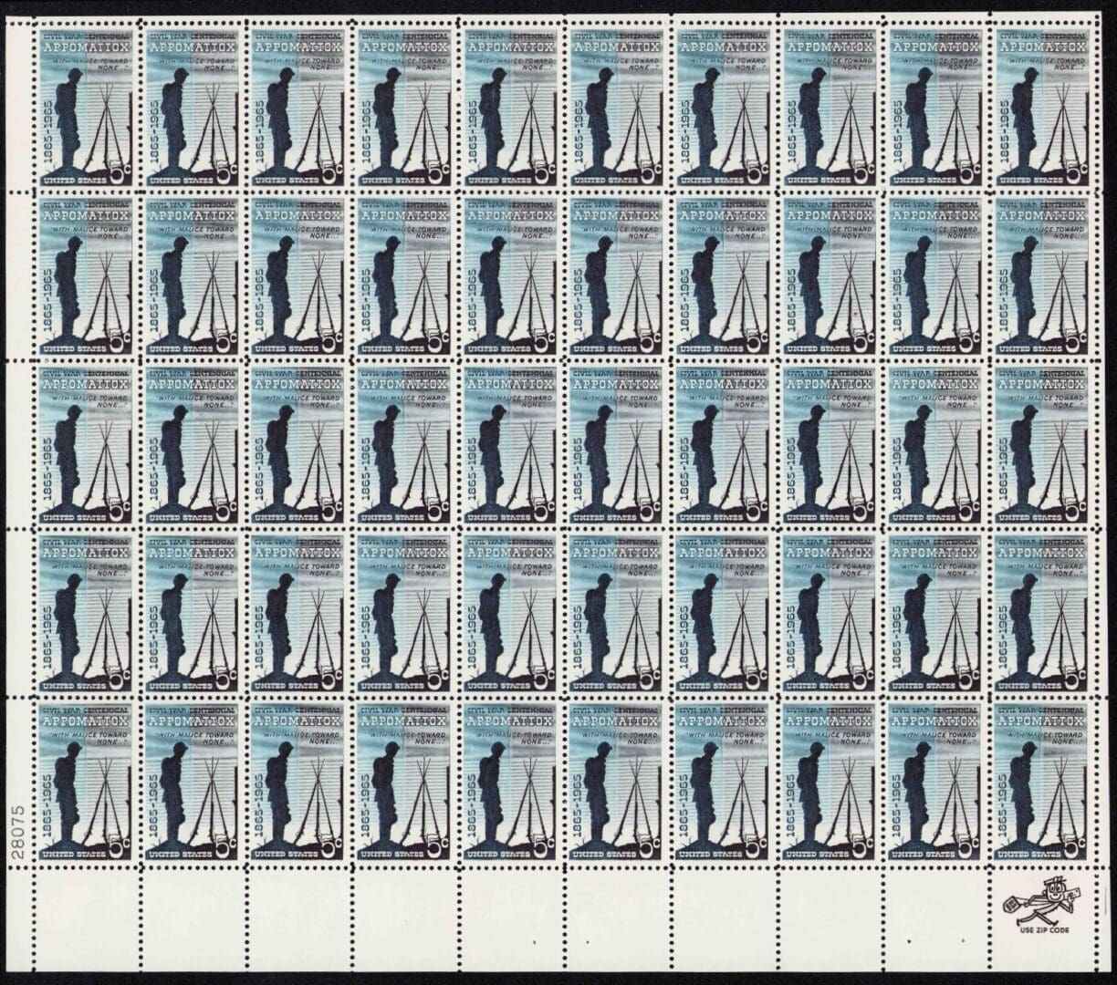 Scott# 1182 "APPOMATTOX" MNH FULL SHEET (50) NICELY CENTERED