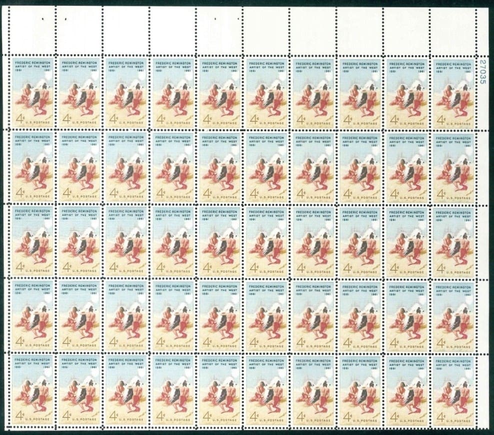 Scott# 1187 "FREDRIC REMINGTON - ARTIST" MNH FULL SHEET (50)