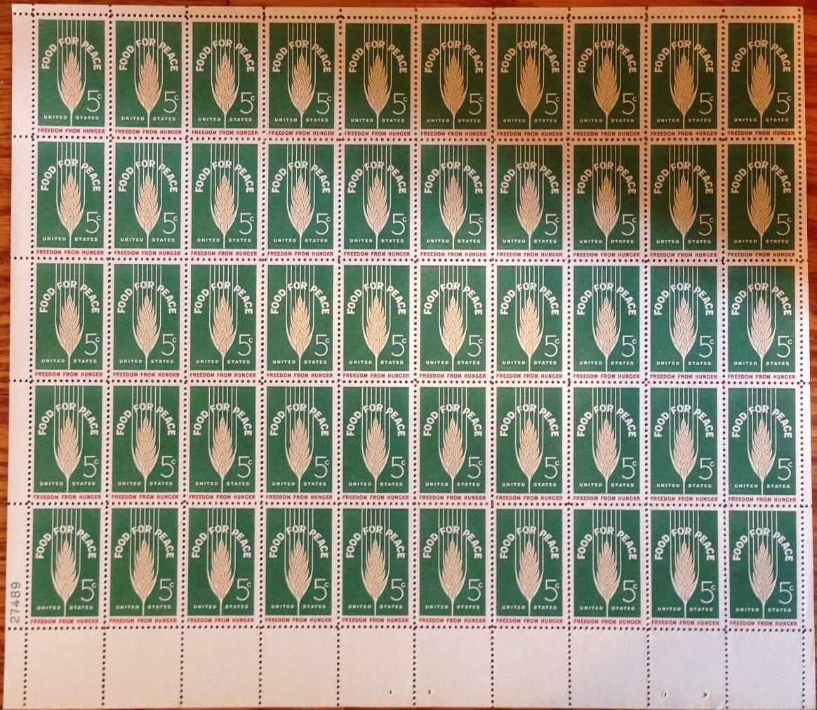 Scott# 1231 "FOOD for PEACE" MNH FULL SHEET (50) NICELY CENTERED