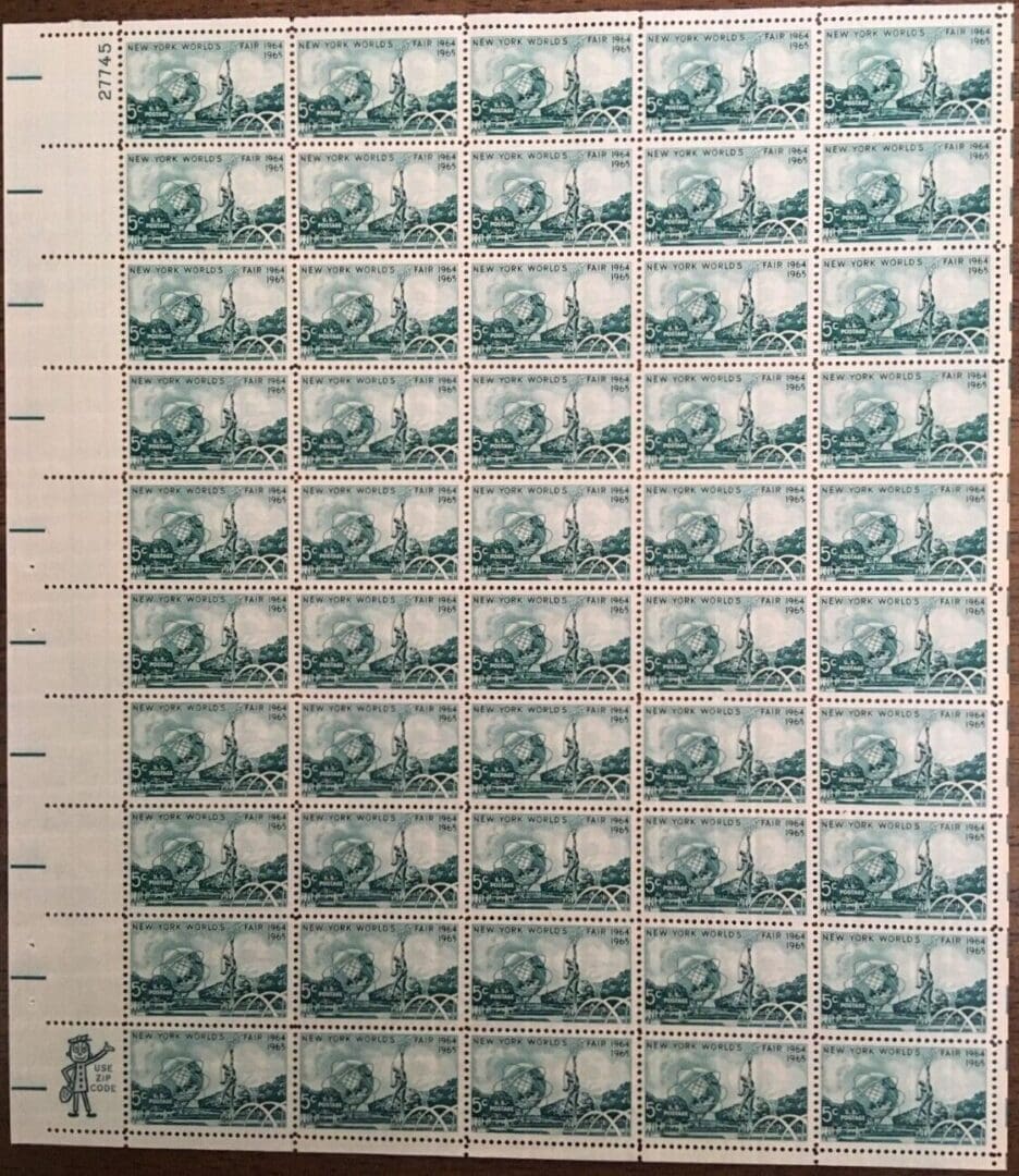 Scott# 1244 "NEW YORK WORLD'S FAIR" MNH FULL SHEET (50)