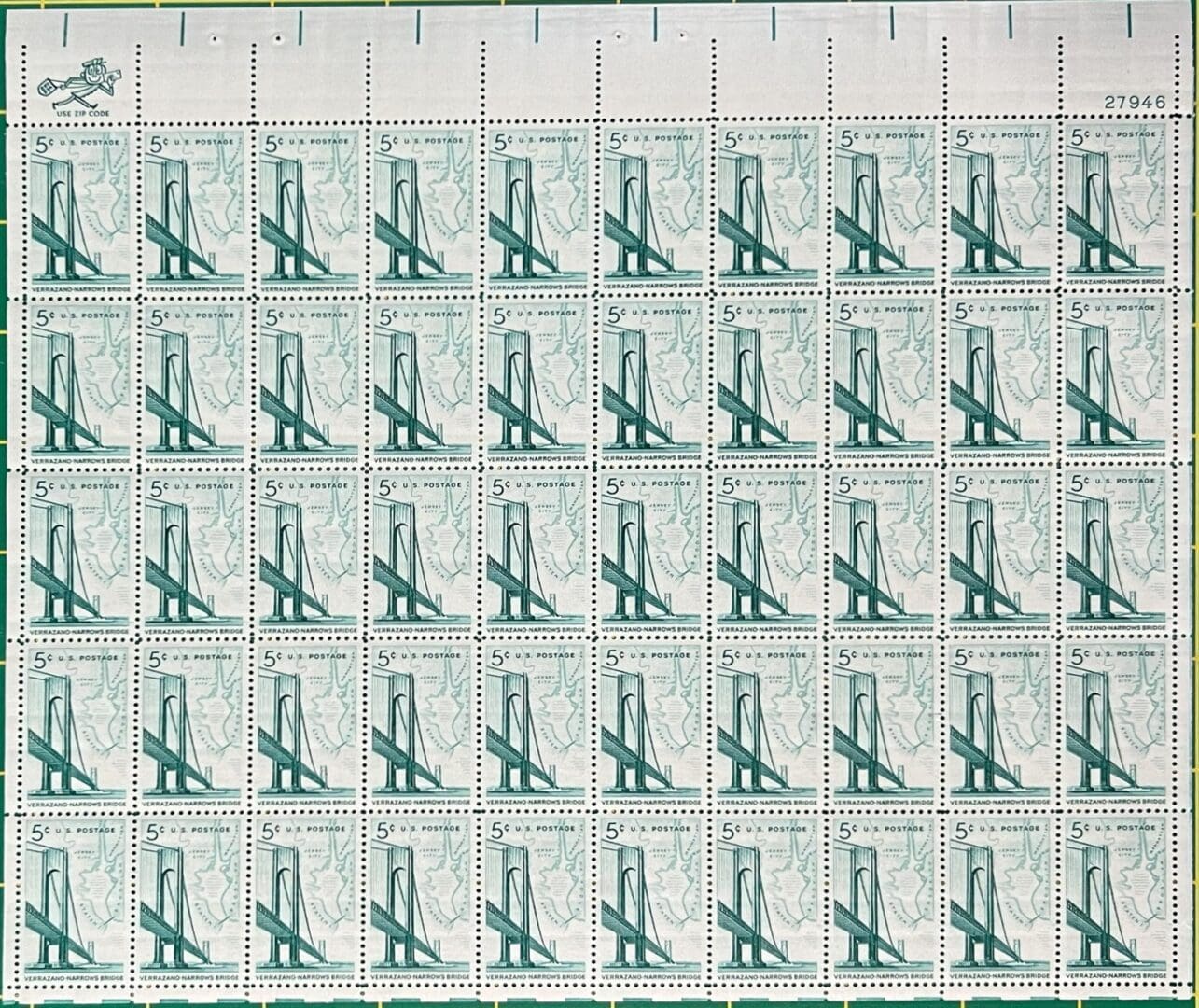 Scott# 1258 "VERRAZANO BRIDGE" MNH FULL SHEET (50)