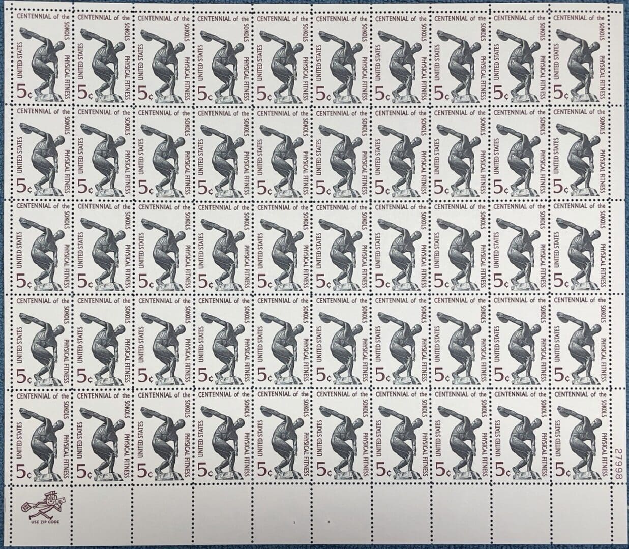 Scott# 1262 "PHYSICAL FITNESS" MNH FULL SHEET (50)