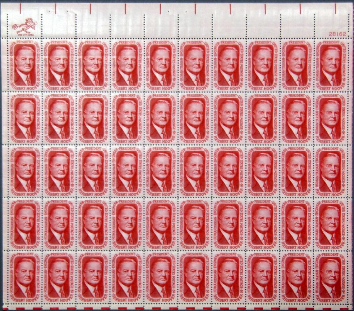 Scott# 1269 "HERBERT HOOVER- U. S. PRESIDENT" MNH FULL SHEET (50)