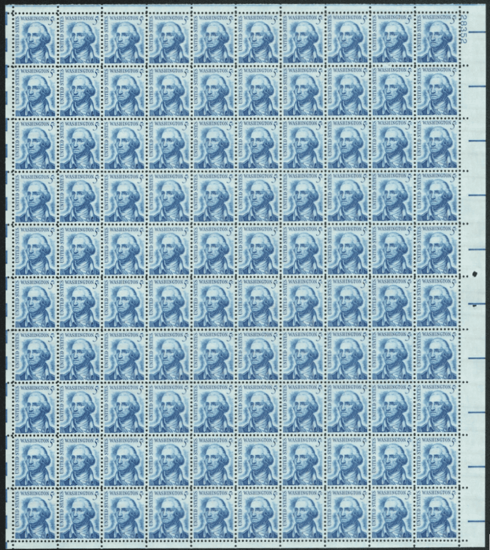 Scott# 1283 "GEORGE WASHINGTON" MNH FULL SHEET (100)