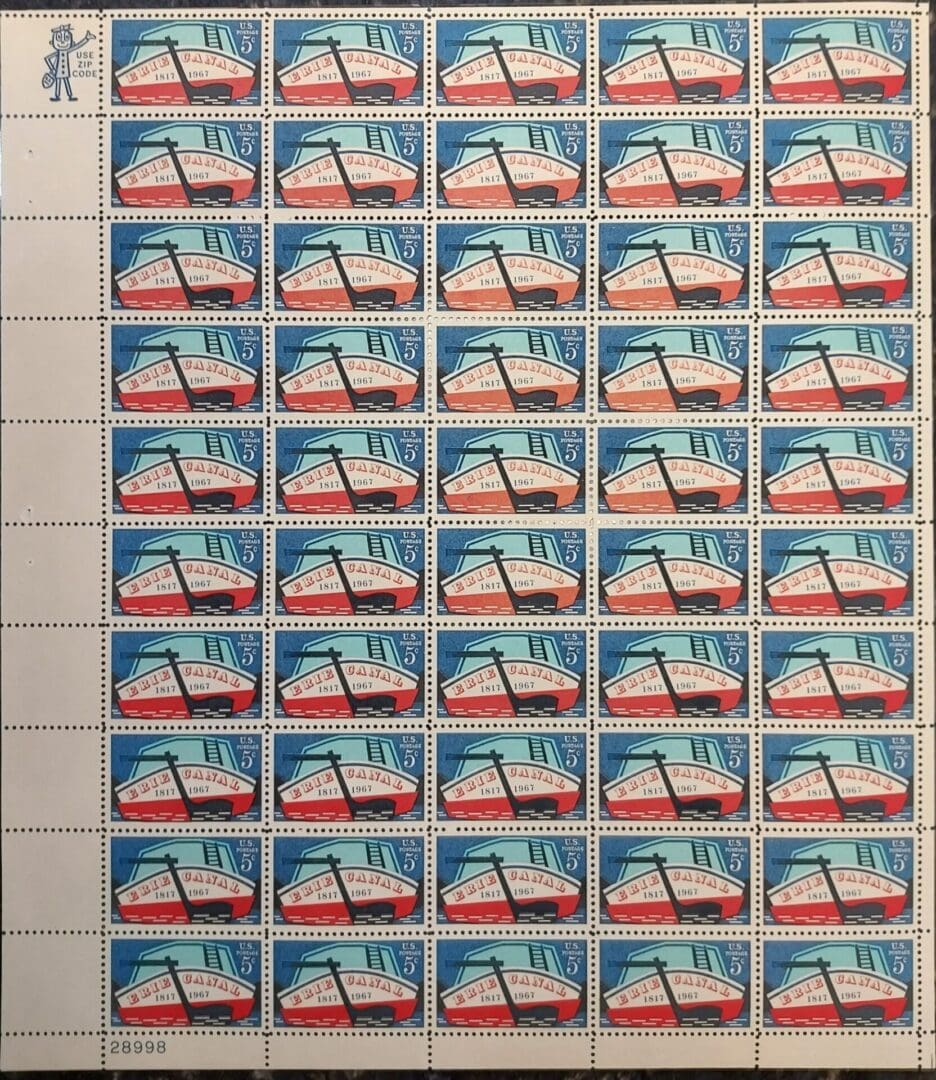 Scott# 1325 "ERIE CANAL-150TH ANNIVERSARY" MNH FULL SHEET (50)