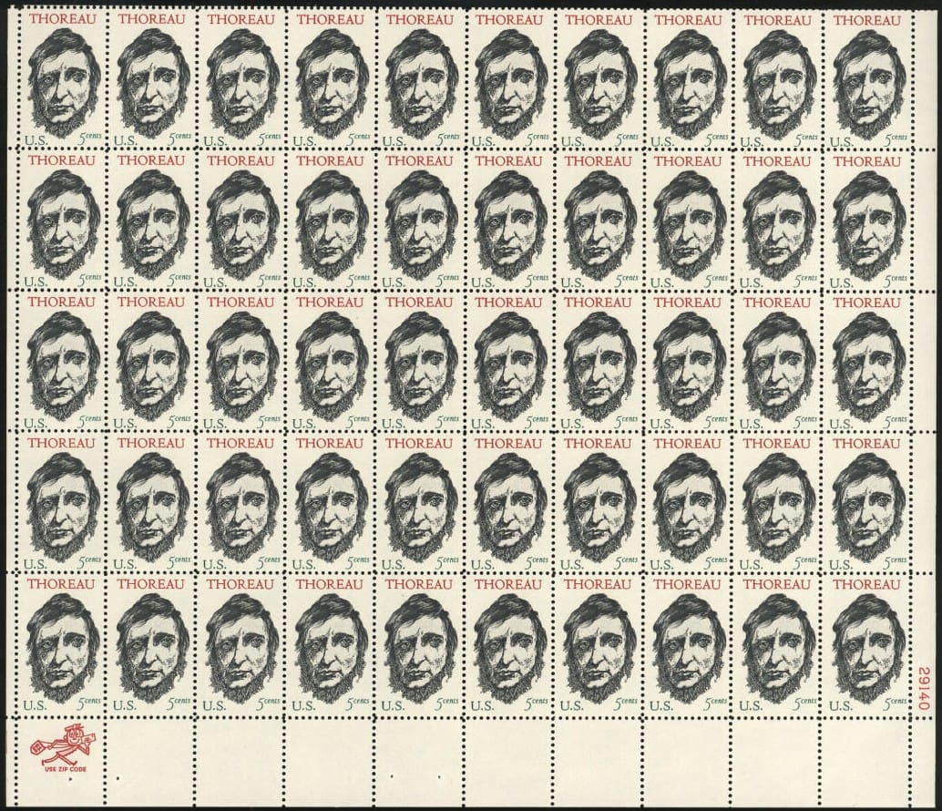 Scott# 1327 "HENRY THOREAU-WRITER" MNH FULL SHEET (50)