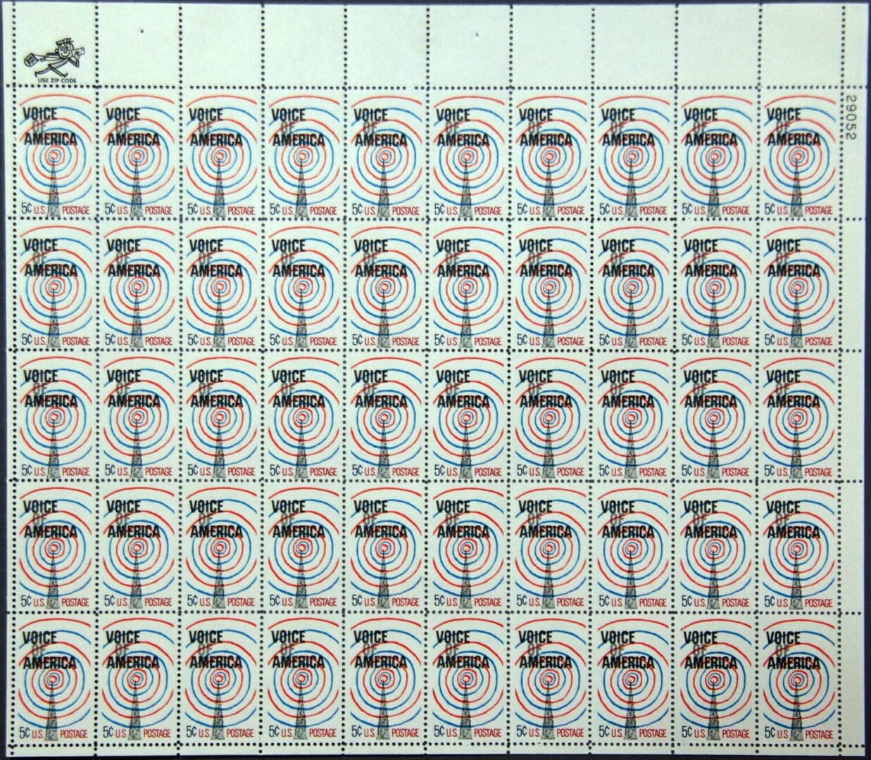 Scott# 1329 "VOICE OF AMERICA" MNH FULL SHEET(50) NICELY CENTERED