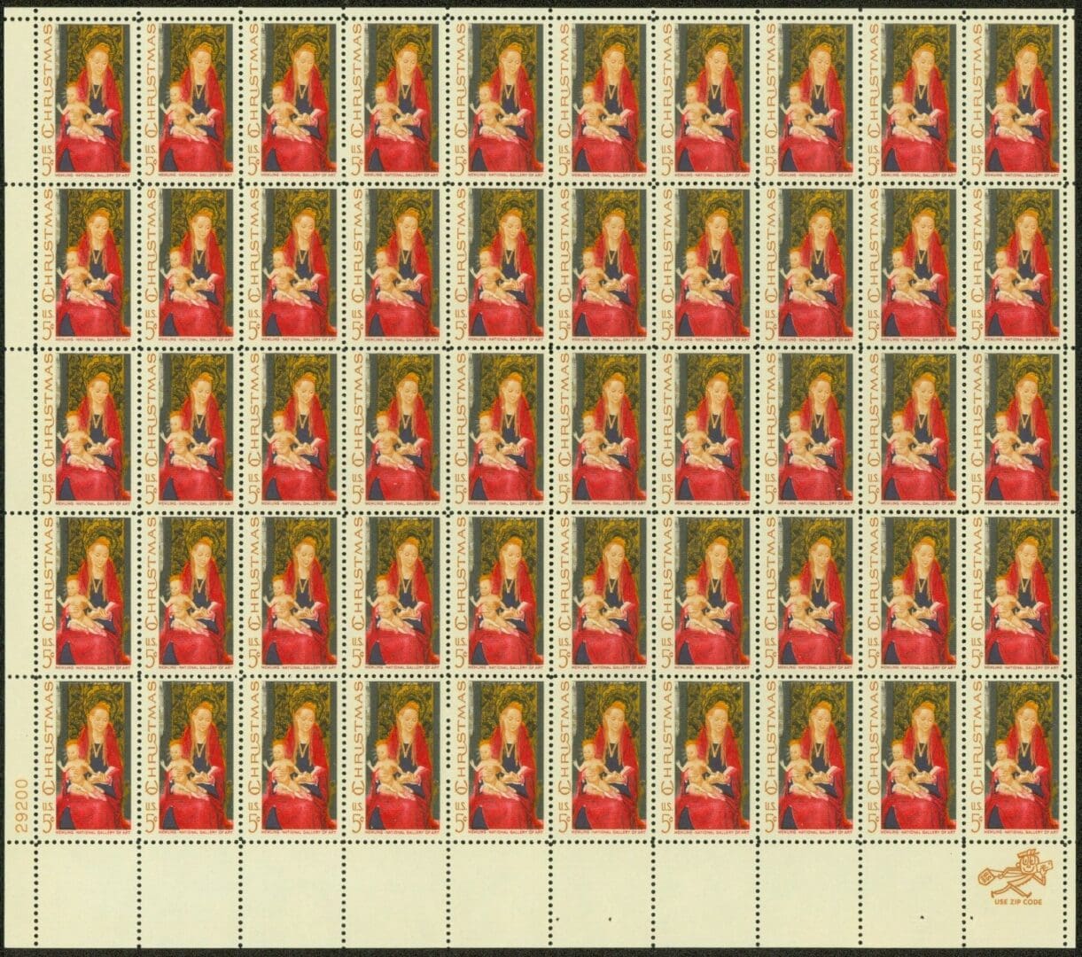 Scott# 1336 "MADONNA & CHILD BY MEMLING" MNH FULL SHEET (50)