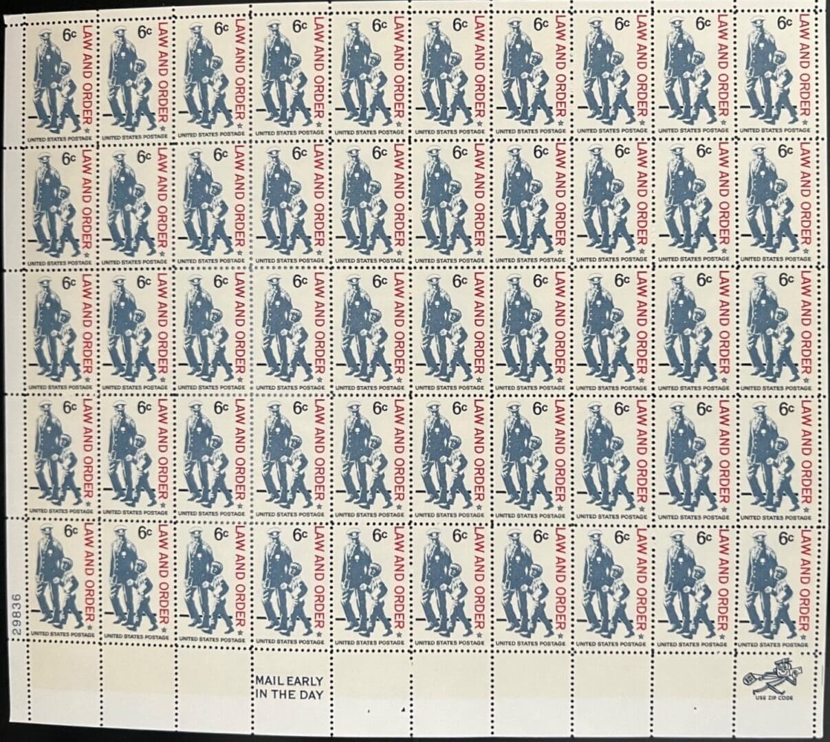 Scott# 1343 "LAW AND ORDER" MNH FULL SHEET (50) NICELY CENTERED