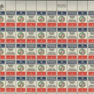 Scott# 1421-22 "DAV-POW SERVICEMEN" MNH FULL SHEET (50)
