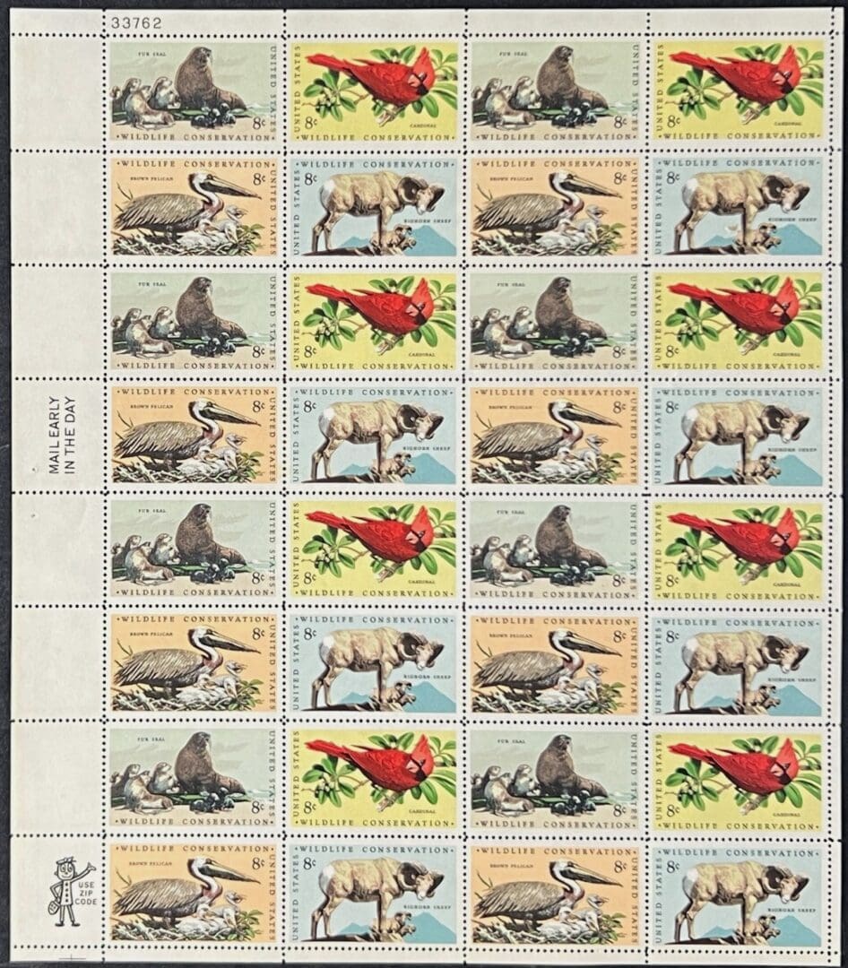 Scott# 1464-67 "WILDLIFE CONSERVATION" MNH FULL SHEET (32)