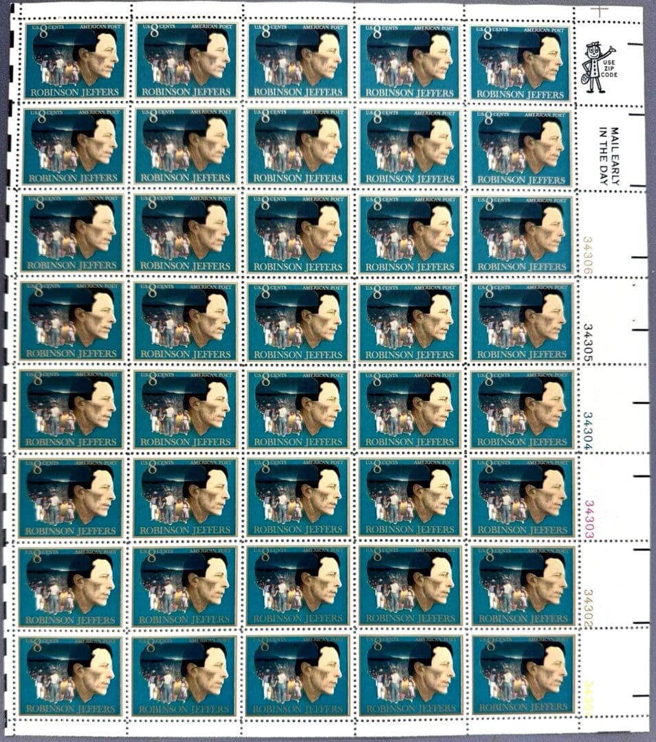 Scott# 1485 "ROBINSON JEFFERS - POET" MNH FULL SHEET (40)