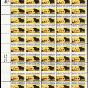 Scott# 1504 "RURAL AMERICA - ANGUS CATTLE" MNH FULL SHEET (50)