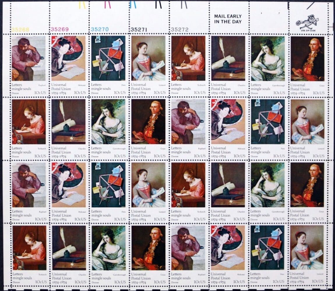 Scott# 1530-37 "UNIVERSAL POSTAL UNION" SE-TENANT FULL SHEET (32)
