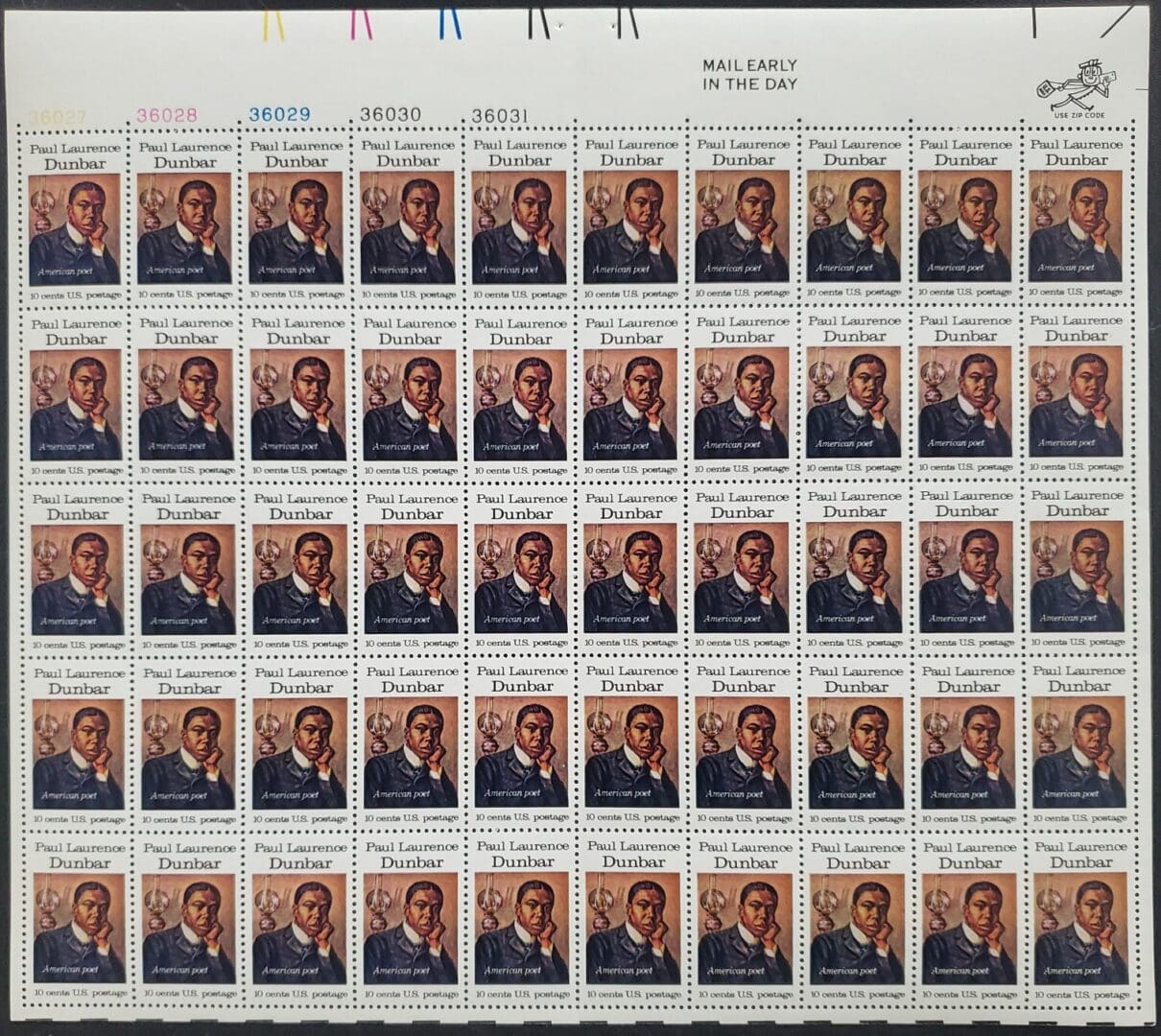 Scott# 1554 "PAUL L DUNBAR-POET" MNH FULL SHEET (50)