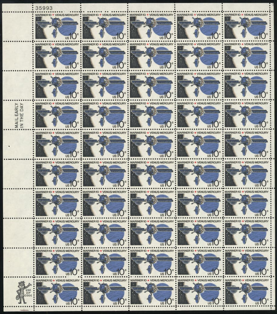 Scott# 1557 "MARINER 10" VENUS & MERCURY FULL SHEET (50)