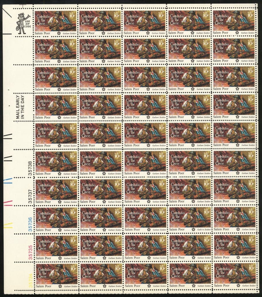 Scott# 1560 "BICENTENNIAL-SALEM POOR" MNH FULL SHEET (50)