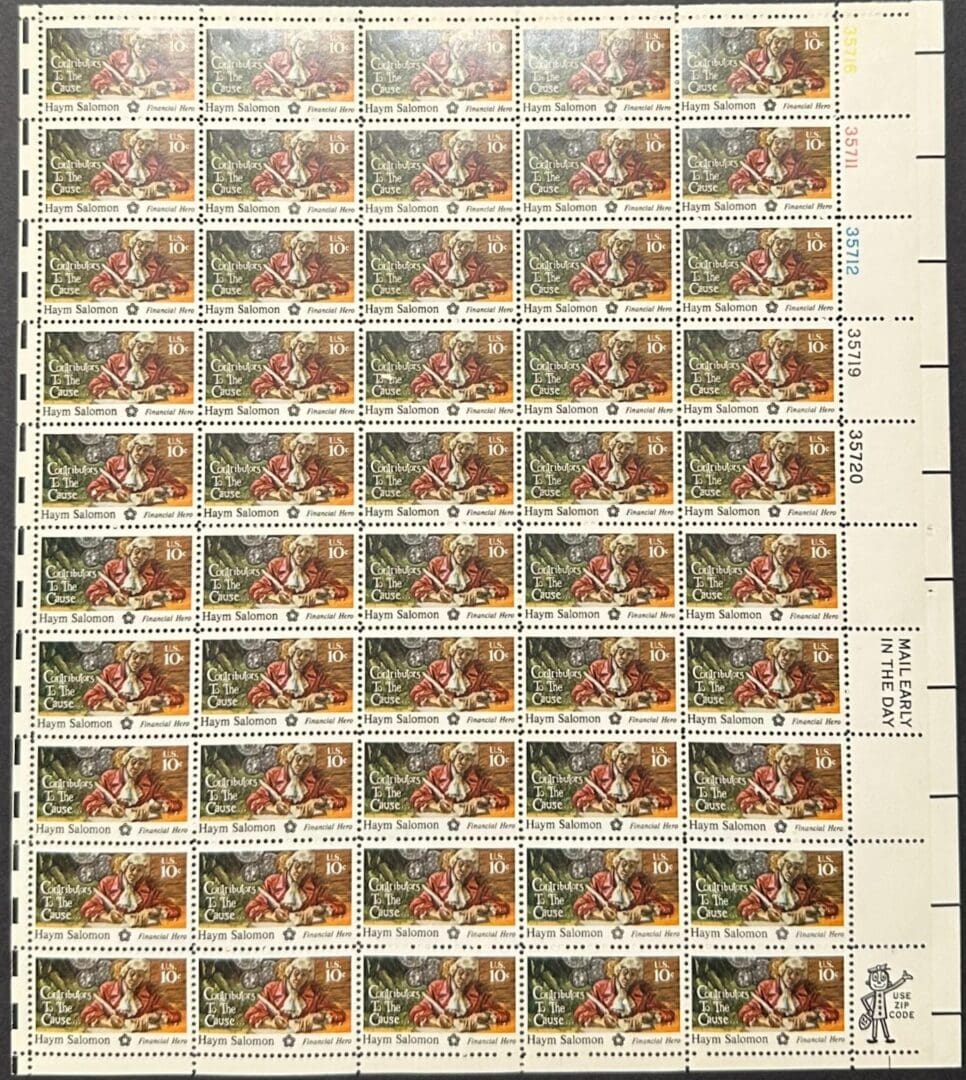 Scott# 1561 "HAYM SALOMON" MNH FULL SHEET (50)