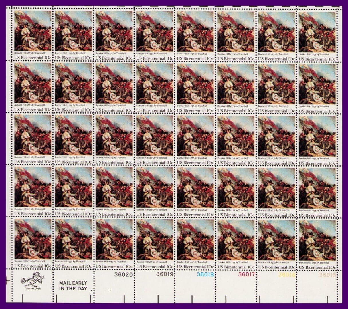 Scott# 1564 "BICENTENNIAL - BUNKER HILL" MNH FULL SHEET (40)