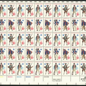Scott# 1565-68 "MILITARY UNIFORMS" SE-TENANT FULL SHEET (50)