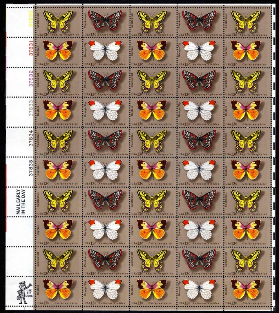 Scott# 1712-15 BUTTERFLIES MNH SE-TENANT FULL SHEET (50)