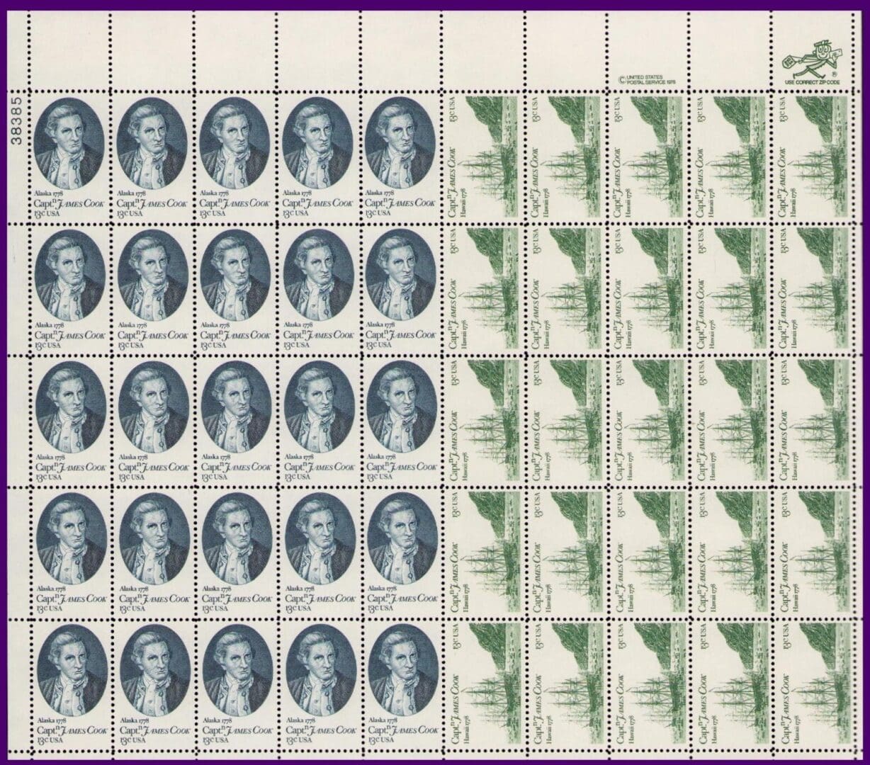 Scott# 1732-33 "CAPTAIN JAMES COOK-RESOLUTION" MNH FULL SHEET(50)
