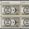 Scott# C49 CANAL ZONE AIRMAIL MNH PLATE BLOCK (4) NICELY CENTERED
