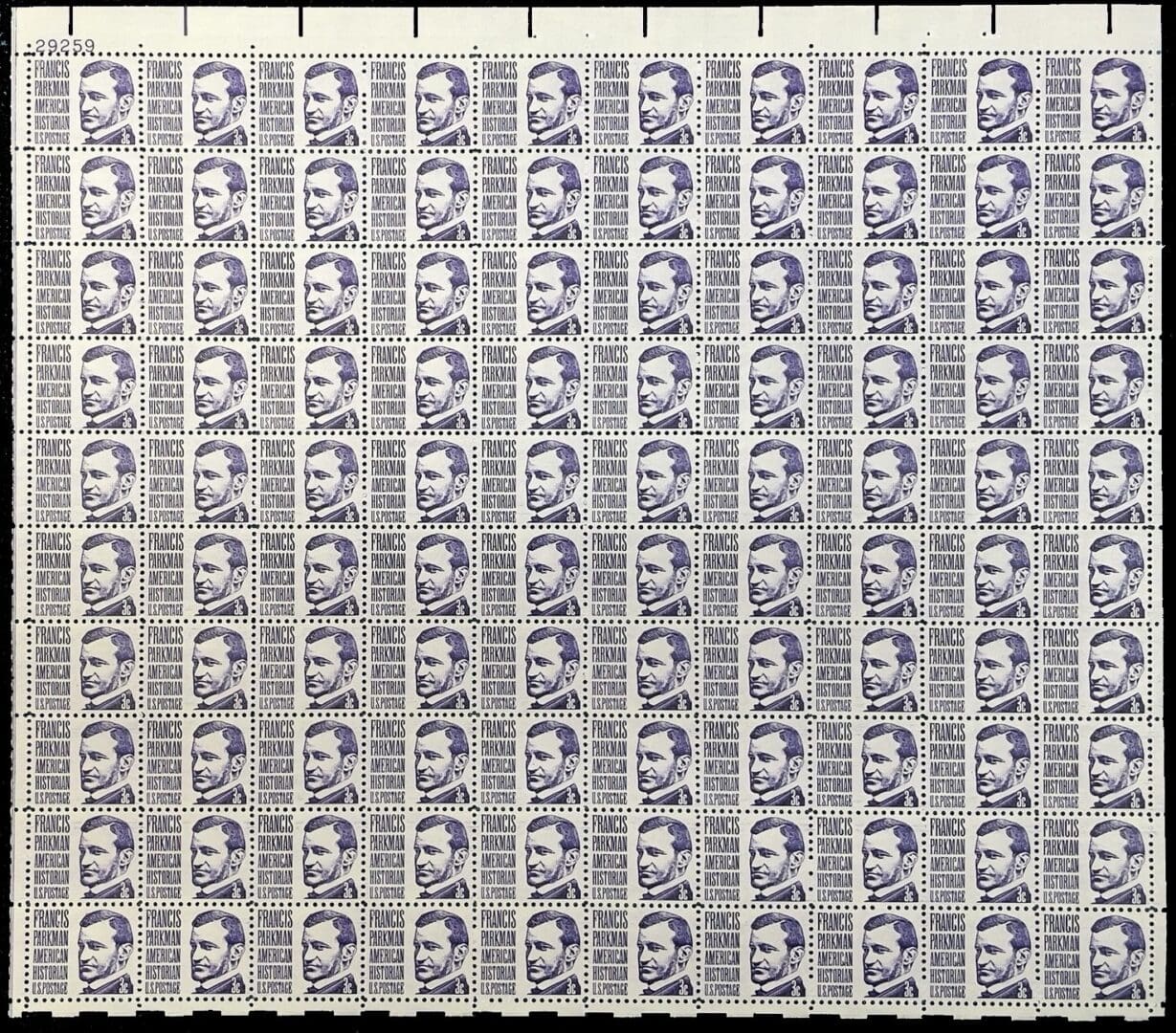 Scott# 1281 "FRANCIS PARKMAN - HISTORIAN" MNH FULL SHEET (100)