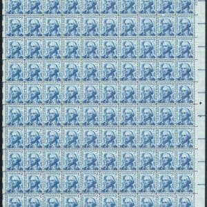 Scott# 1283b "GEORGE WASHINGTON" RE-DRAWN, MNH FULL SHEET (100)