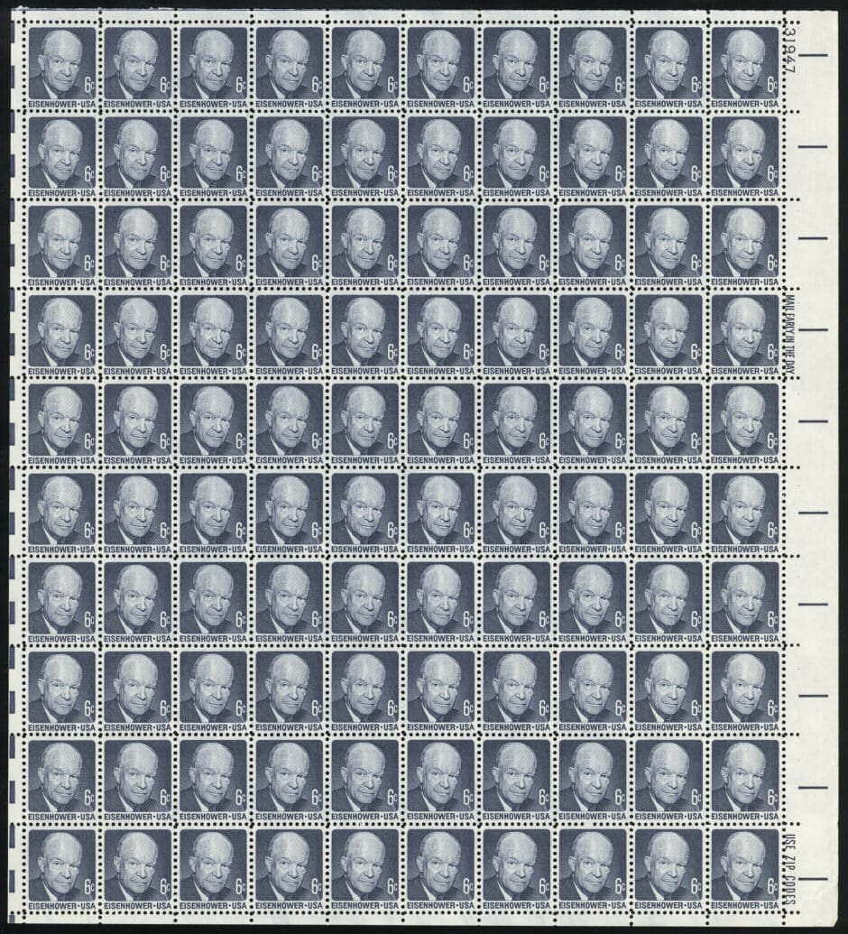 Scott# 1393 "DWIGHT D EISENHOWER" MNH FULL SHEET (100)