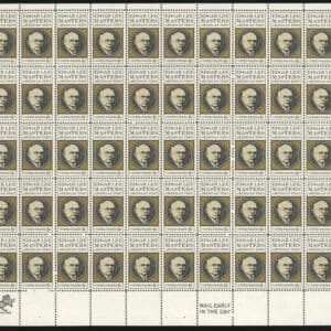 Scott# 1405 "EDGAR LEE MASTERS - POET" MNH FULL SHEET (50)