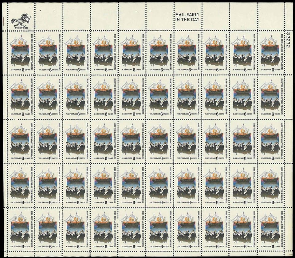 Scott# 1420 "PILGRIM'S LANDING-THE MAYFLOWER" MNH FULL SHEET (50)