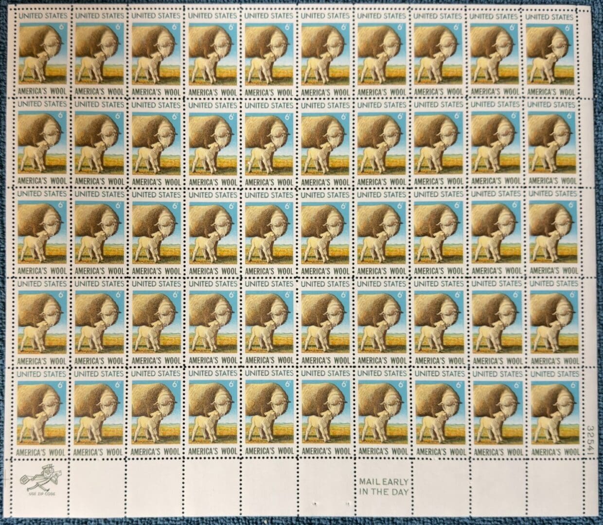 Scott# 1423 "AMERICAN WOOL" MNH FULL SHEET (50) NICELY CENTERED
