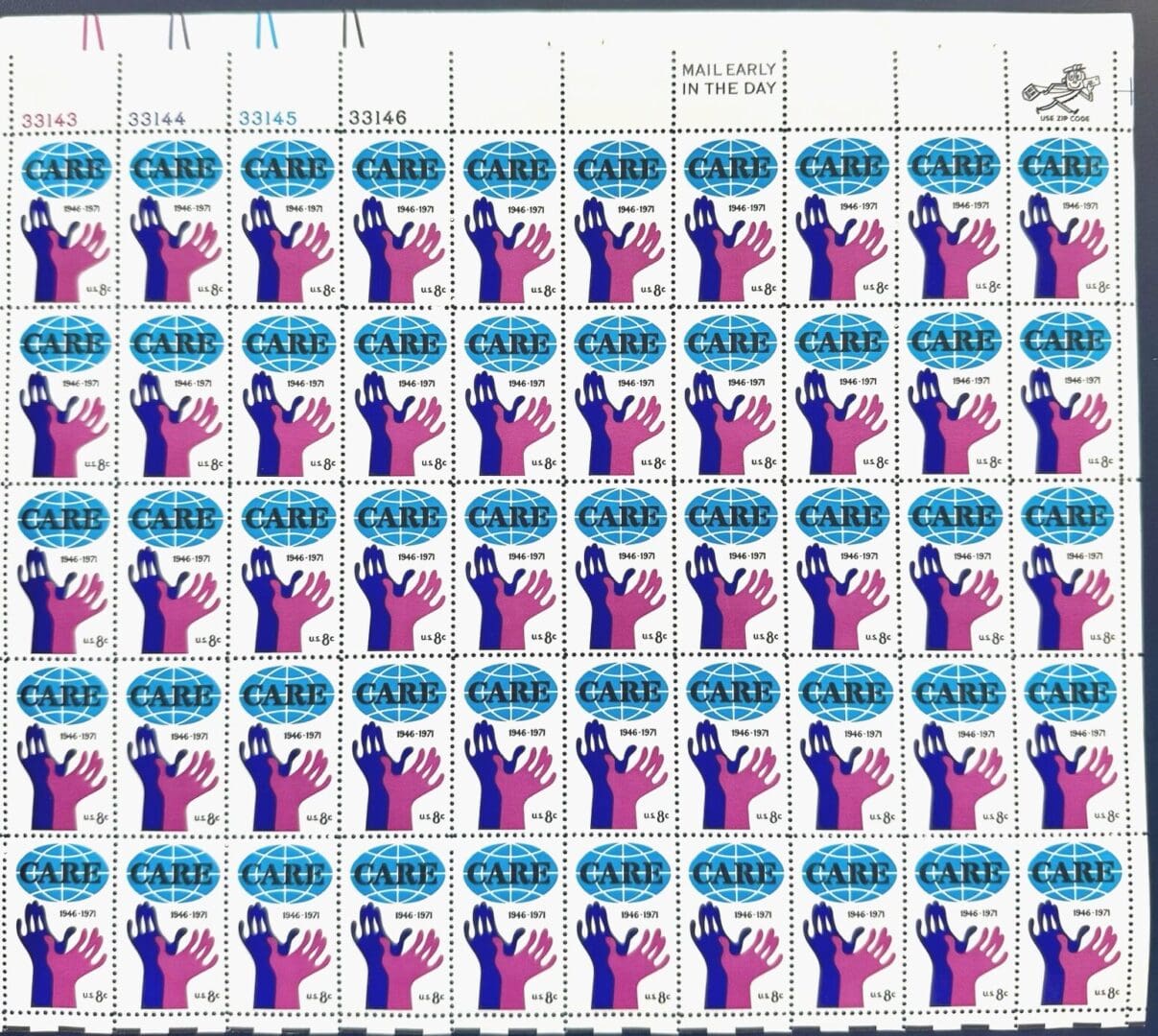Scott# 1439 "CARE - REACHING HANDS" MNH FULL SHEET (50)