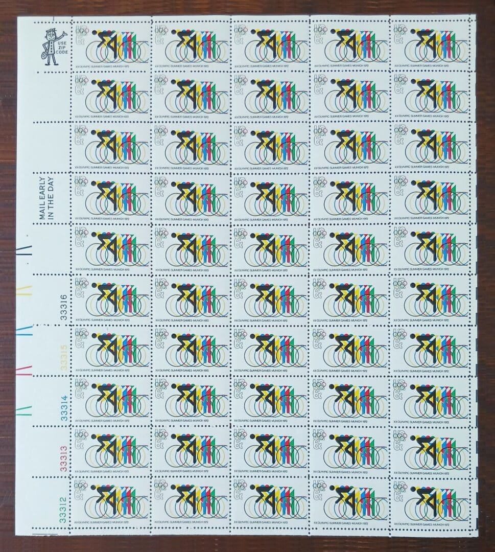 Scott# 1460 "20TH SUMMER OLYMPICS-BICYCLING" MNH FULL SHEET (50)