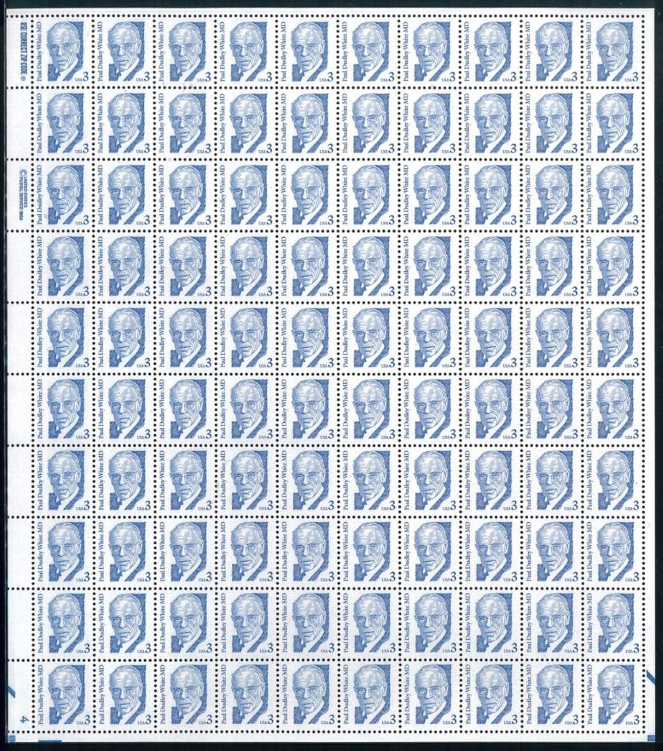 Scott# 2170 P.D. WHITE-CARDIOLOGIST" MNH FULL SHEET (100)