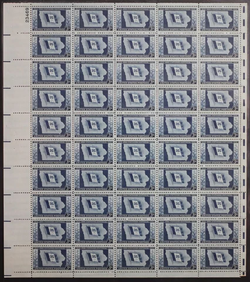 Scott# 942 "IOWA STATEHOOD CENTENNIAL" MNH FULL SHEET (50)