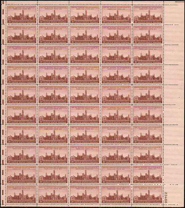 Scott# 943 "SMITHSONIAN CENTENNIAL" MNH FULL SHEET (50)