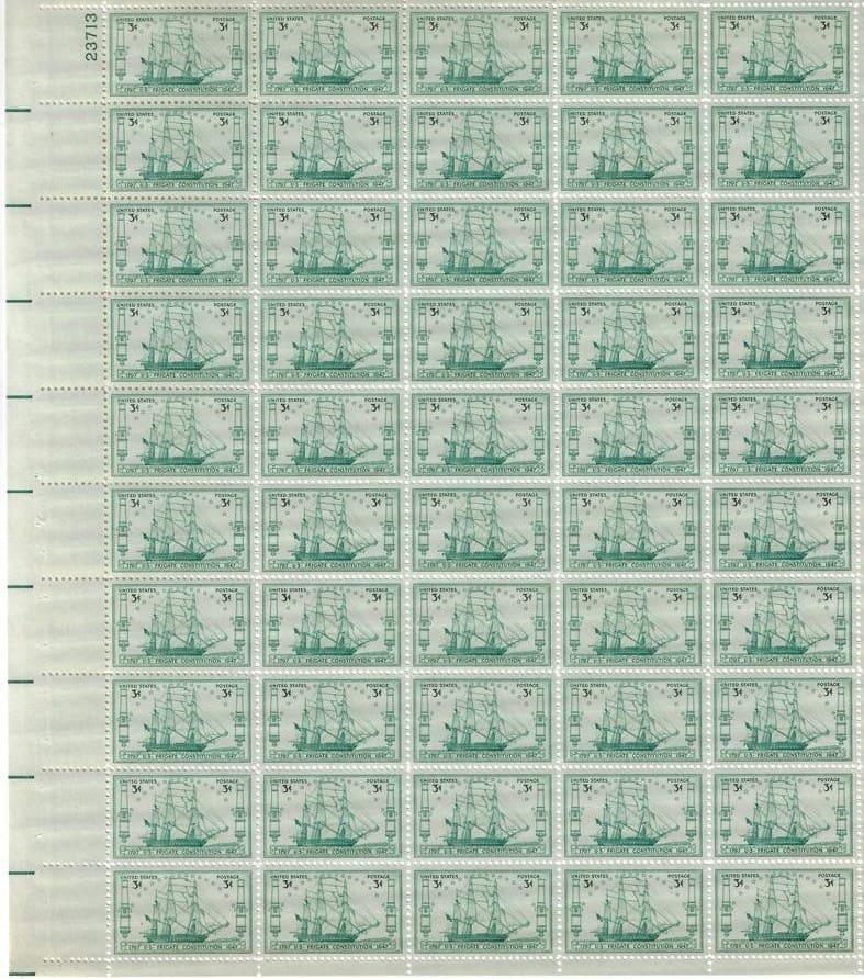 Scott# 951 "U. S. FRIGATE CONSTITUTION" MNH FULL SHEET (50)
