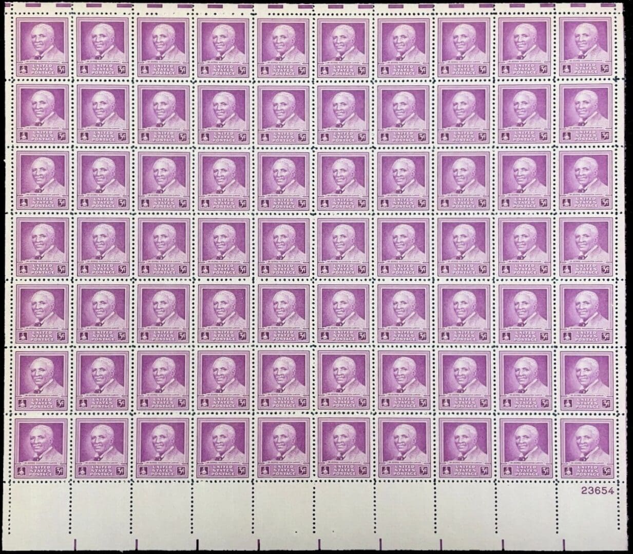 Scott# 953 "DR G.W. CARVER" MNH FULL SHEET (70) NICELY CENTERED
