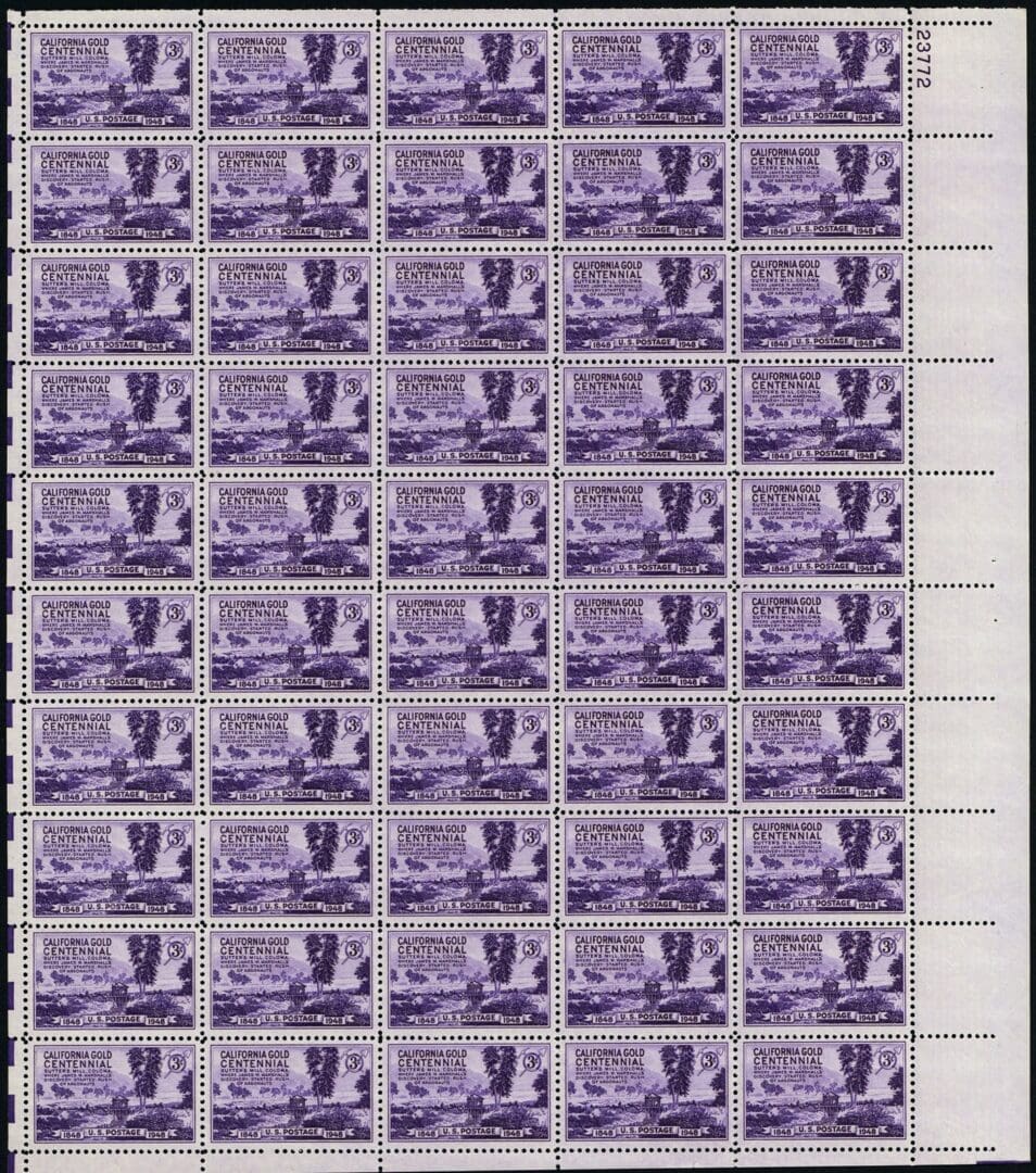 Scott# 954 "CALIFORNIA GOLD" 100 YEARS" MNH FULL SHEET (50)