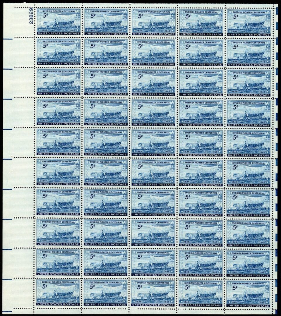 Scott# 958 "SWEDISH PIONEERS" MNH FULL SHEET (50) NICELY CENTERED
