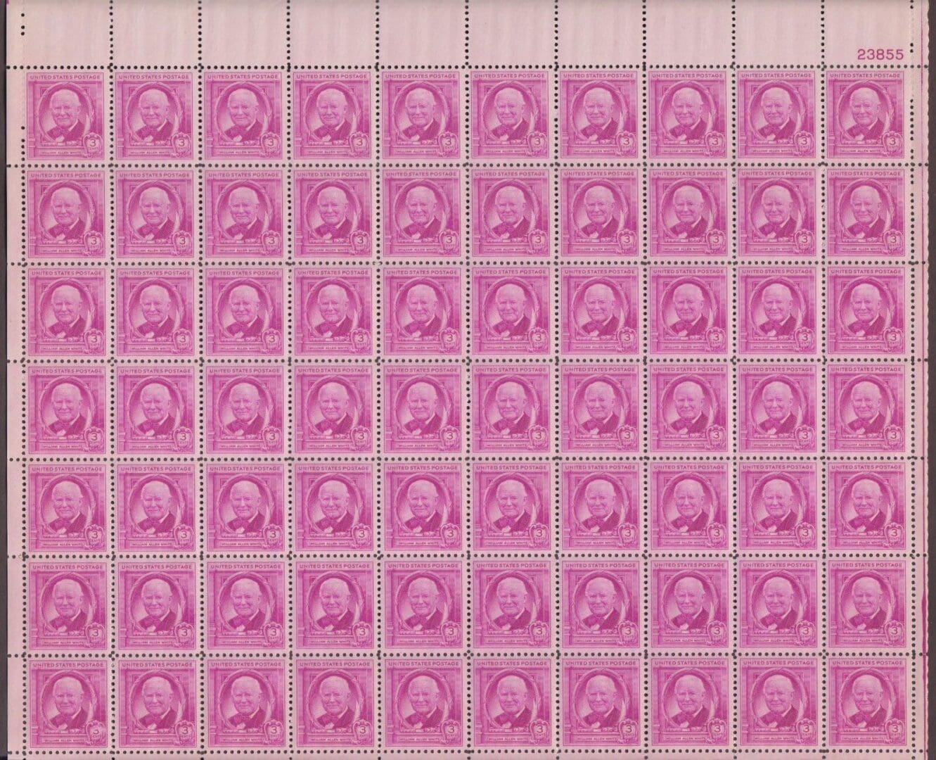 Scott# 960 "WILLIAM A WHITE" MNH FULL SHEET (70) NICELY CENTERED